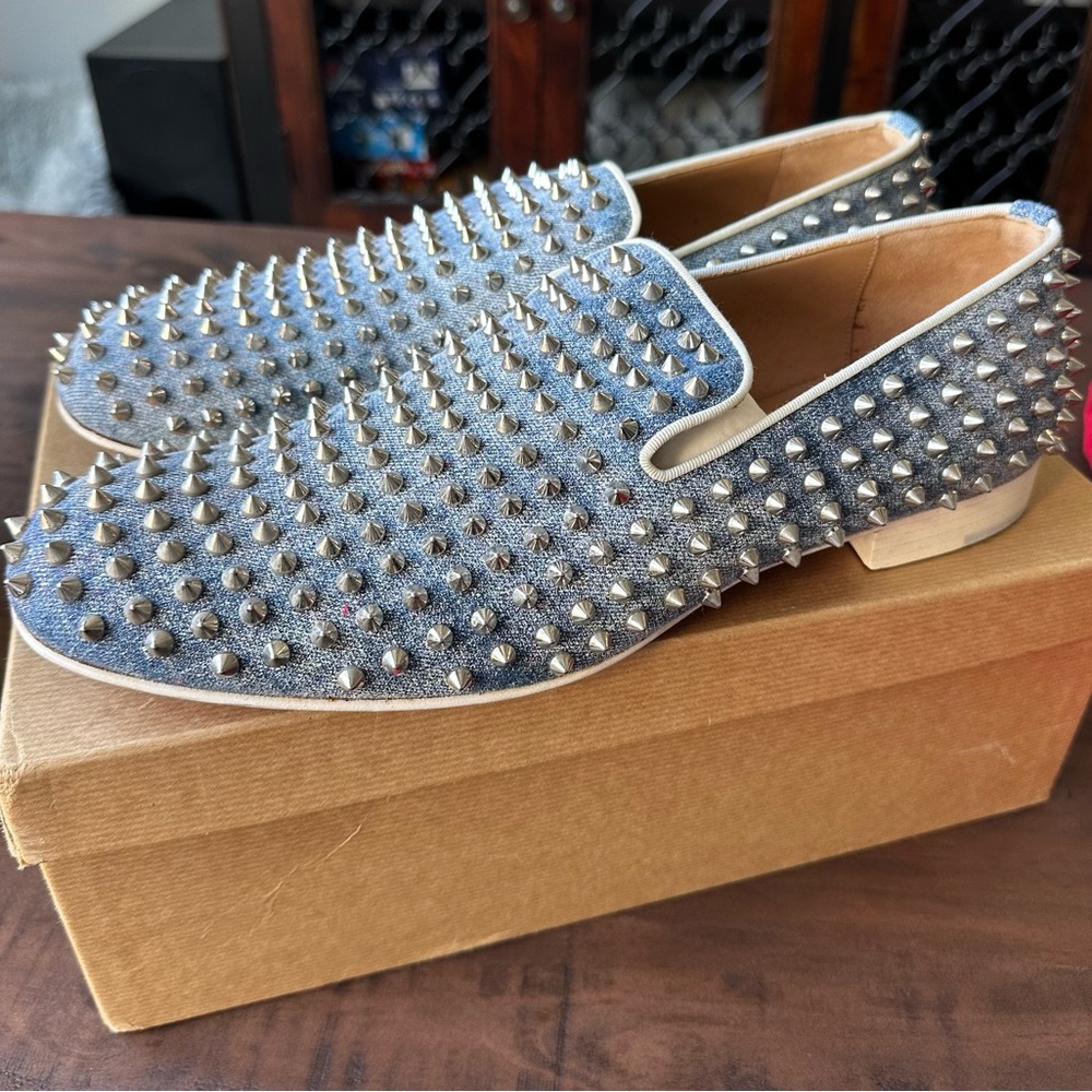 Christian Louboutin Rollerboy Denim Spikes